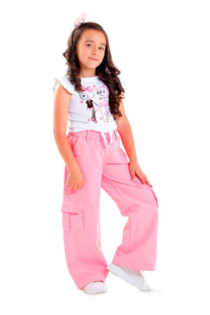 conjunto-pantalon-rosado-1-resortado-bolsillos-cargo-blusa-blanca-manga-sisa-amarrar-aplique-gato-conejo-ropa-para-nina-daisa-girls-bogota-colombia