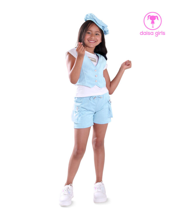 conjunto-short-chaleco-boina-pana-resorte-cintura-escote-v-blusa-azul-ropa-para-nina-daisa-girls-bogota-colombia