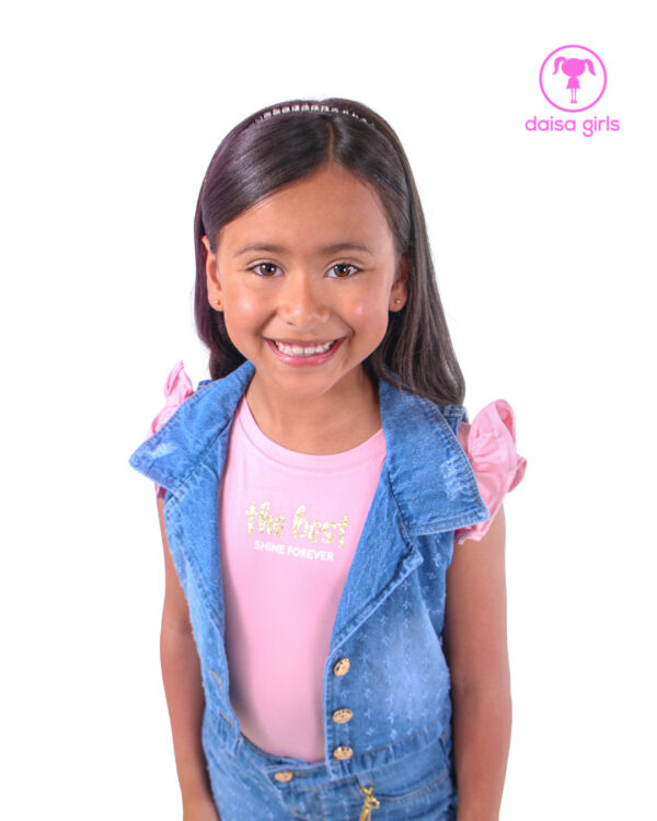 conjunto-short-jean-rigido-chaleco-blusa-boleros-perforacion-textil-rosado-vista-detalle-ropa-para-nina-daisa-girls-bogota-colombia
