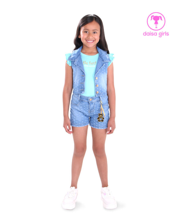 conjunto-short-jean-rigido-chaleco-blusa-boleros-perforacion-textil-verde-menta-ropa-para-nina-daisa-girls-bogota-colombia