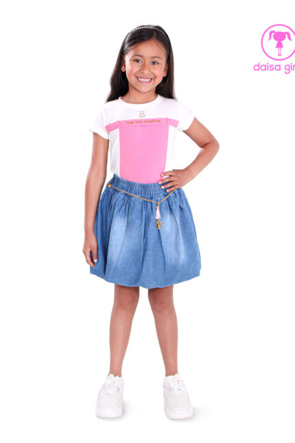 falda-corta-jean-rigido-silueta-globo-ruedo-short-faldashort-blusa-rosado-ropa-para-nina-daisa-girls-bogota-colombia