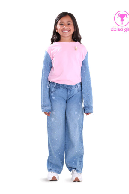 conjunto-buso-burda-licrada-cuello-rib-jareta-puño-boton-pantalon-rigido-jean-palazzo-encauchada-bolsillos-rosado-ropa-para-nina-daisa-girls-bogota-colombia