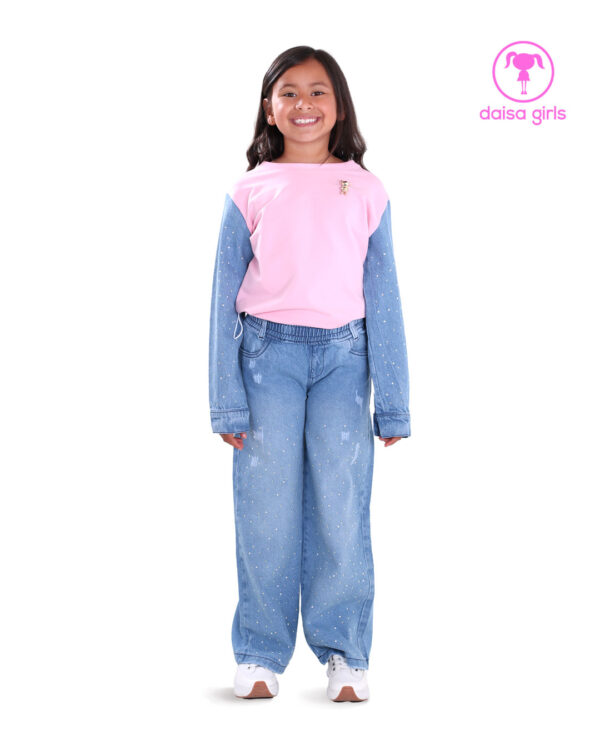 conjunto-buso-burda-licrada-cuello-rib-jareta-puño-boton-pantalon-rigido-jean-palazzo-encauchada-bolsillos-rosado-ropa-para-nina-daisa-girls-bogota-colombia