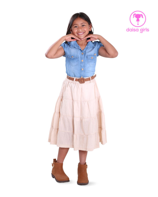 falda-algodon-jaspe-maxi-largo-pretina-encauchada-pasadores-cortes-paneles-forro-camel-camisa-jean-rigido-ropa-para-nina-daisa-girls-bogota-colombia