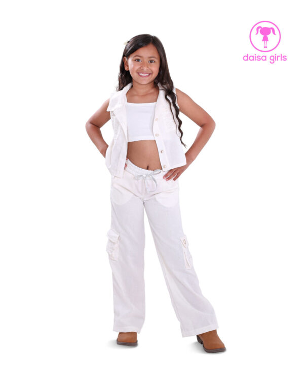 camisa-lino-crop-top-cuello-sport-botones-bolsillos-sisa-pantalon-palazzo-pretina-caucho-cargo-tapas-marfil-ropa-para-nina-daisa-girls-bogota-colombia