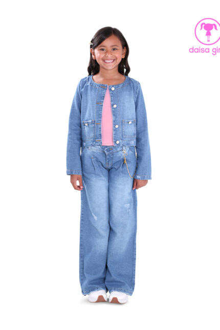 conjunto-jean-rigido-chaqueta-corta-escote-redondo-botones-bolsillos-pantalon-palazzo-flare-encauchado-pliegues-azul-claro-rosado-ropa-para-nina-daisa-girls-bogota-colombia