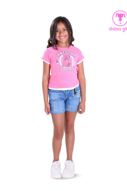 conjunto-short-jean-bolsillos-cargo-blusa-rib-print-fucsia-ropa-para-nina-daisa-girls-bogota-colombia