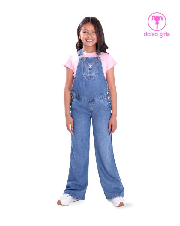 peto-pantalon-jean-rigido-tiras-palazzo-flare-bolsillos-cargo-tapa-caucho-azul-medio-camiseta-rosado-ropa-para-nina-daisa-girls-bogota-colombia