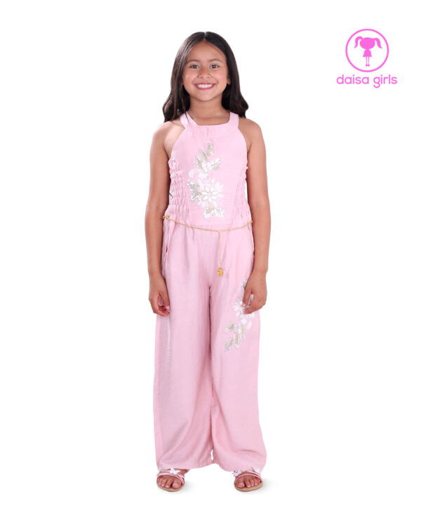 enterizo-pantalon-rayon-escote-redondo-cuello-halter-manga-sisa-abertura-espalda-botones-cintura-entallada-bolsillo-rosado-ropa-para-nina-daisa-girls-bogota-colombia-3