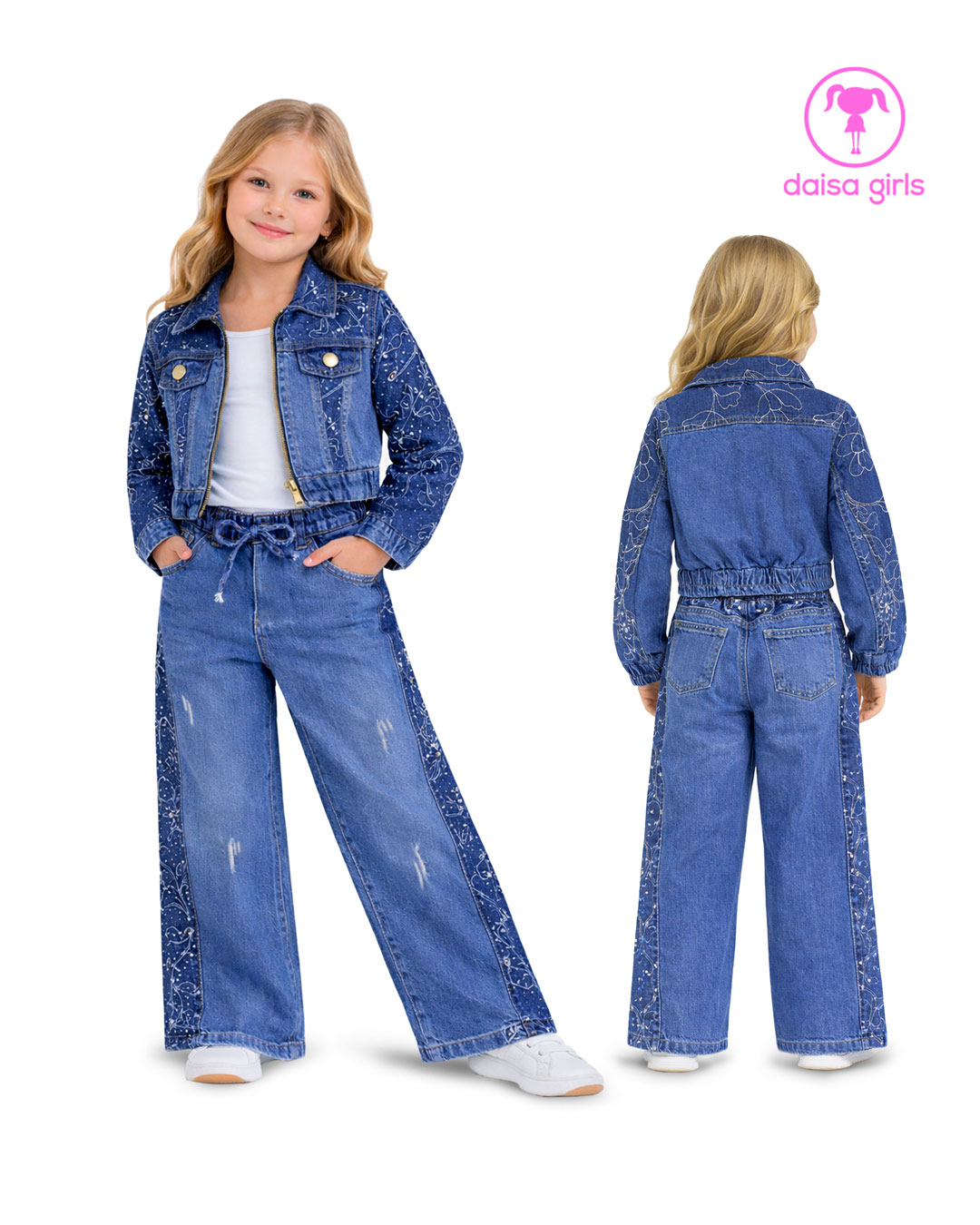 Set jean rígido bordado + esqueleto - Imagen 2