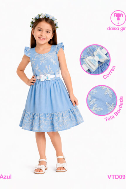 vestido-popelina-estampada-largo-manga-sisa-boleros-entalle-azul-1-daisa-girls-ropa-para-niña-bogota-colombia